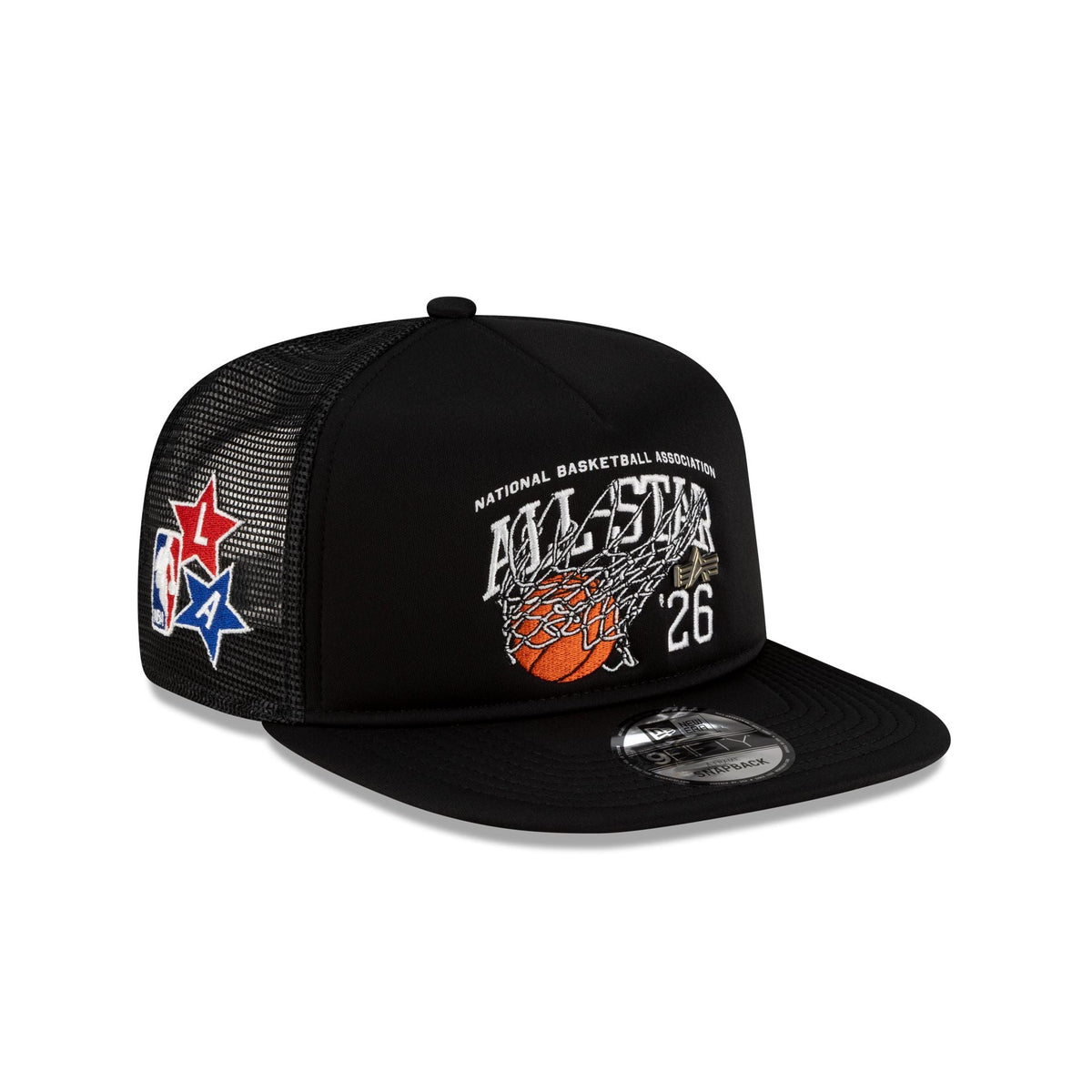Alpha Industries 2026 NBA All-Star Game Black 9FIFTY A-Frame Trucker Hat
